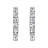 3/4 Carat Diamond Hoop Earrings in Gold - IGI Certified