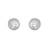 0.12 Carat Bezel Set Diamond Stud Earrings in Gold