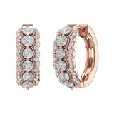 1/2 Carat Round Diamond Hoop Earrings in Gold - IGI Certified