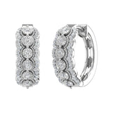 1/2 Carat Round Diamond Hoop Earrings in Gold - IGI Certified