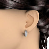 1/2 Carat Round Diamond Hoop Earrings in Gold - IGI Certified
