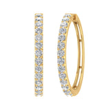 2 Carat (ctw) Diamond Hoop Earrings in Gold