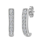 1/2 Carat Diamond Open Hoop Earrings in White Gold - IGI Certified