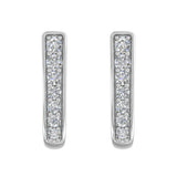 1/2 Carat Diamond Open Hoop Earrings in White Gold - IGI Certified-Preview 1