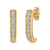 1/2 Carat Diamond Open Hoop Earrings in Gold