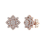 1/2 Carat Diamond Stud Earrings in Gold - IGI Certified