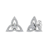 1/2 Carat Flower Shape Diamond Stud Earrings in Gold - IGI Certified