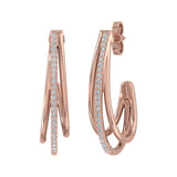 1/4 Carat Diamond Tri-Hoop Earrings in Gold