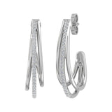 1/4 Carat Diamond Tri-Hoop Earrings in Gold