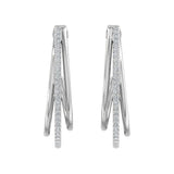 1/4 Carat Diamond Tri-Hoop Earrings in Gold