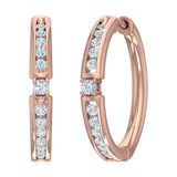 1/2 Carat Round Diamond Hoop Earrings in Gold