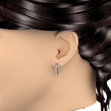 1/2 Carat Round Diamond Hoop Earrings in Gold