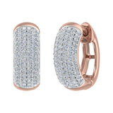 1/2 Carat Diamond Hoop Earrings in Gold