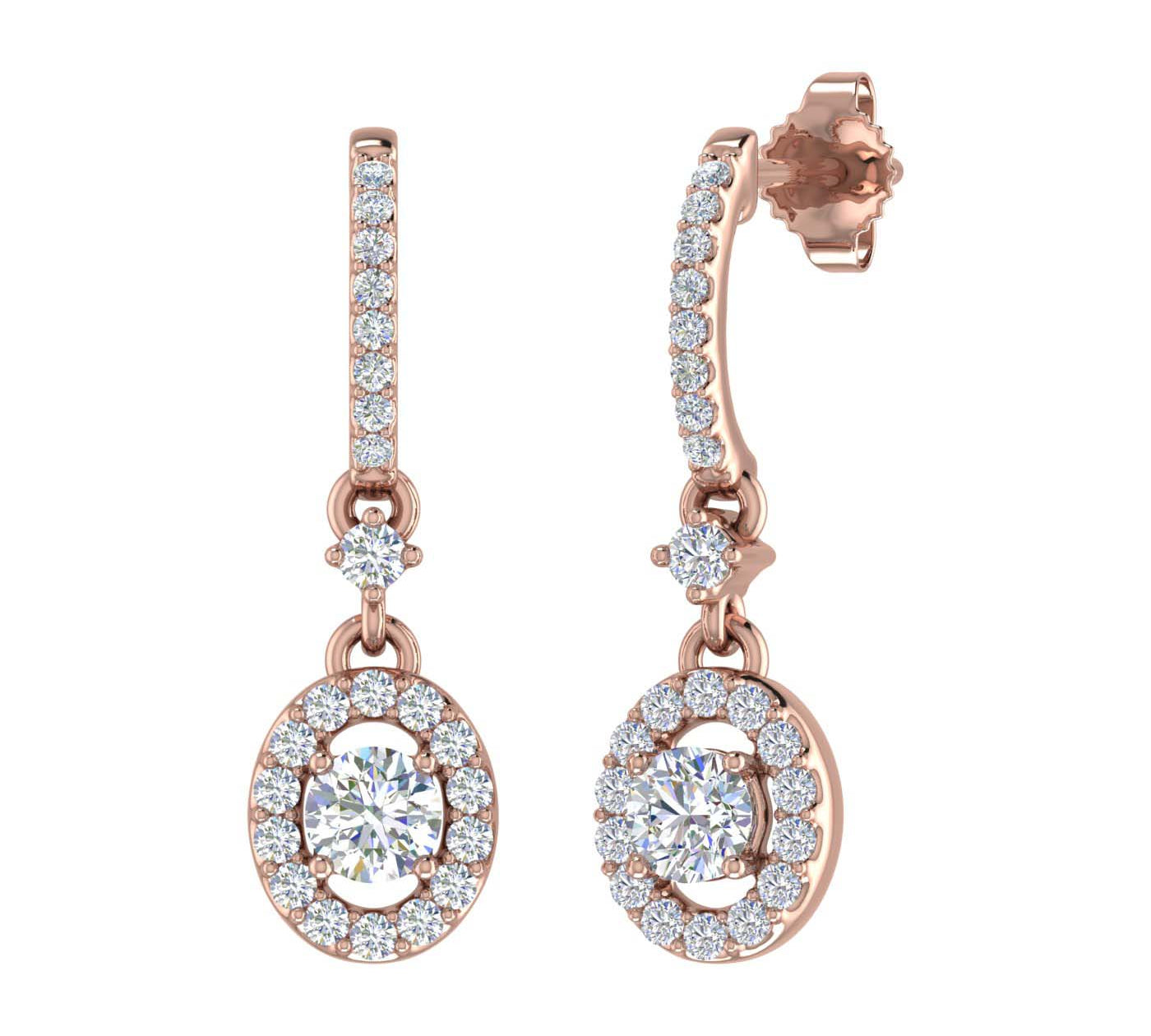 1/2 Carat Diamond Drop Earrings in Gold