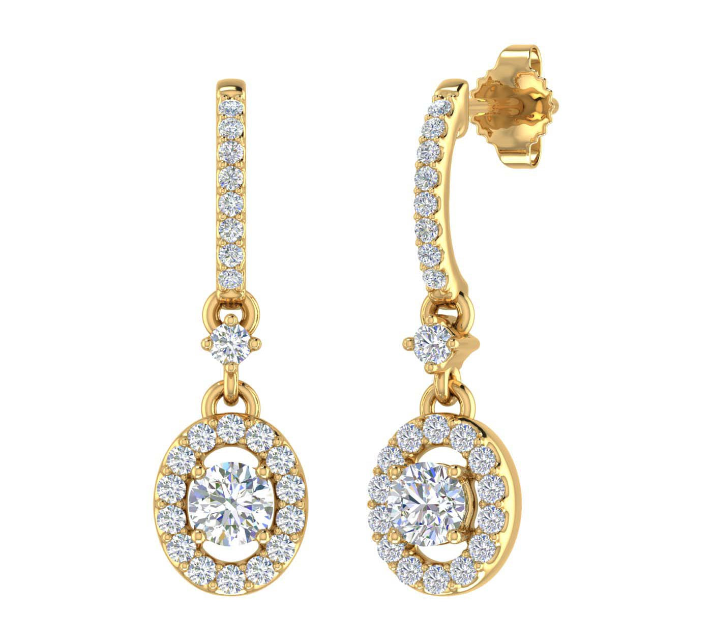 1/2 Carat Diamond Drop Earrings in Gold
