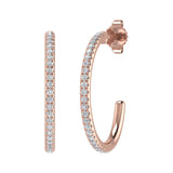 1/4 Carat Diamond Open Hoop Earrings in Gold