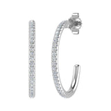 1/4 Carat Diamond Open Hoop Earrings in Gold