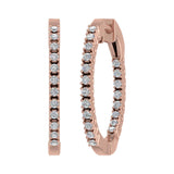 1/2 Carat Diamond Inside-Out Hoop Earrings in Gold - IGI Certified