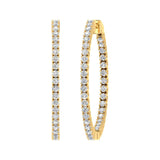 1 Carat Diamond Hoop Earrings in Gold