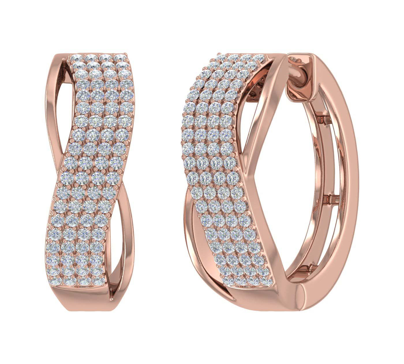 1/2 Carat Diamond Hoop Earrings in Gold - IGI Certified