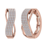 1/2 Carat Diamond Hoop Earrings in Gold