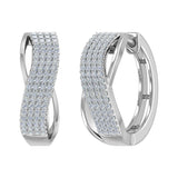 1/2 Carat Diamond Hoop Earrings in Gold