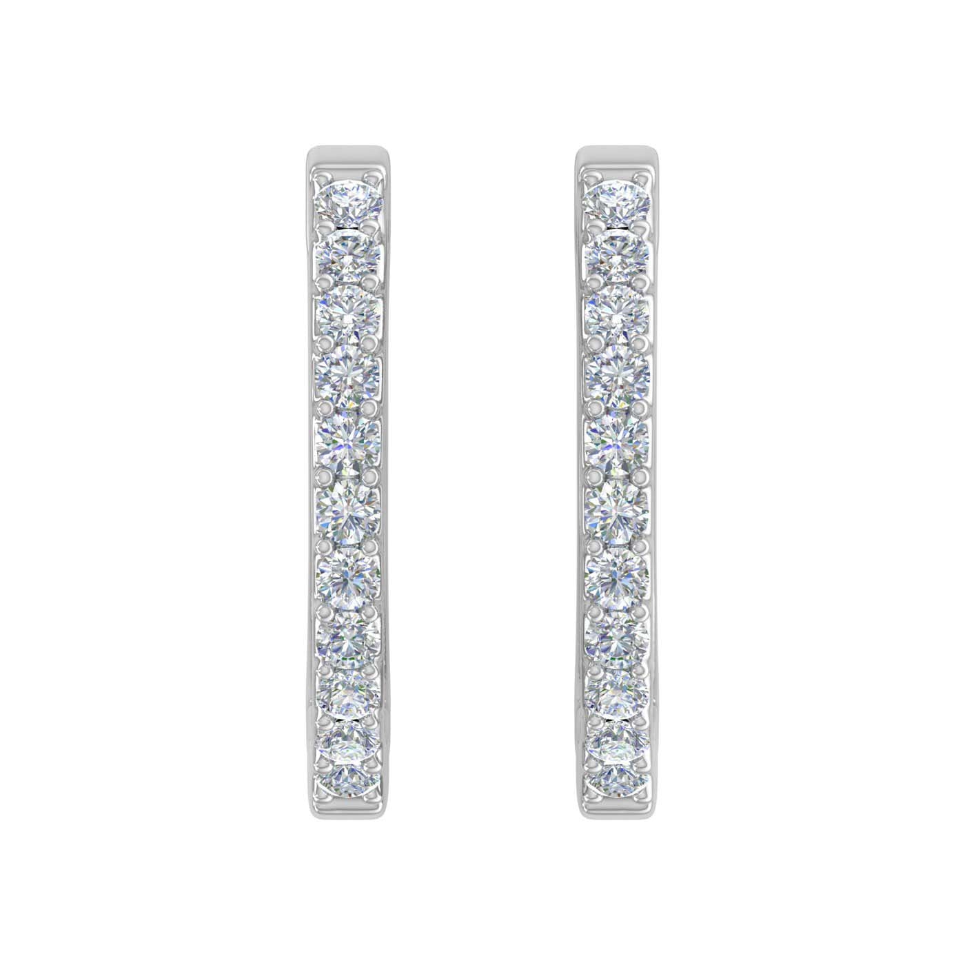1/3 Carat Diamond Hoop Earrings in Gold - Preview 1