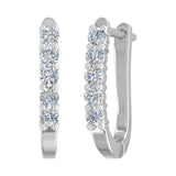 1/2 Carat 5-Stones Diamond Hoop Earrings in Gold