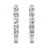 1/2 Carat 5-Stones Diamond Hoop Earrings in Gold