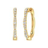 1/4 Carat Diamond Hoop Earrings in Gold
