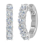 3/4 Carat Diamond Hoop Huggies Earrings in 14K Gold-1