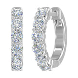 3/4 Carat Diamond Hoop Huggies Earrings in 14K Gold-1
