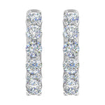 3/4 Carat Diamond Hoop Huggies Earrings in 14K Gold-Top View-1