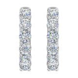 3/4 Carat Diamond Hoop Huggies Earrings in 14K Gold-Top View-1
