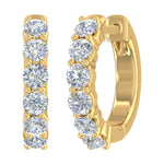 3/4 Carat Diamond Hoop Huggies Earrings in 14K Gold-Gold Earning