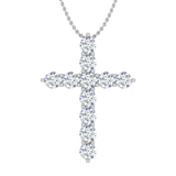 1 Carat Diamond Cross Pendant Necklace in 14K Gold (Silver Chain Included)
