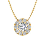 1/4 Carat Diamond Cluster Pendant Necklace in Gold (Silver Chain Included)