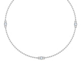 0.05 Carat Diamond By Yard 3 Station Necklace in Gold (Silver Chain Included)