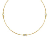 0.05 Carat Diamond By Yard 3 Station Necklace in Gold (Silver Chain Included) - IGI Certified