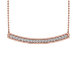 0.15 Carat Diamond Curved Bar Pendant Necklace in Gold (Silver Chain Included)