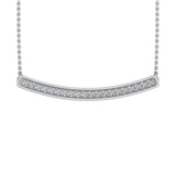 0.15 Carat Diamond Curved Bar Pendant Necklace in Gold (Silver Chain Included)