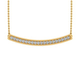 0.15 Carat Diamond Curved Bar Pendant Necklace in Gold (Silver Chain Included)