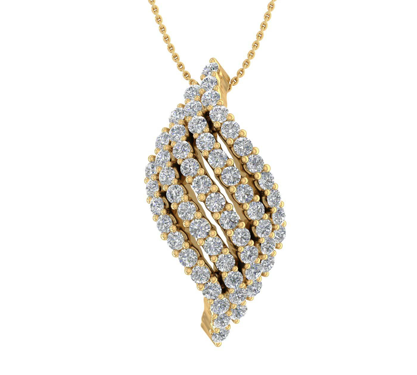 1/2 Carat Diamond Pendant Necklace in Gold (Silver Chain Included)