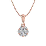 1/4 Carat Diamond Cluster Pendant Necklace in Gold (Silver Chain Included) - IGI Certified