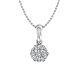 1/4 Carat Diamond Cluster Pendant Necklace in Gold (Silver Chain Included) - IGI Certified