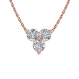 1/5 Carat 3-Stone Diamond Pendant Necklace in Gold (Included Silver Chain)