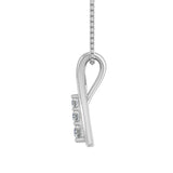 1/10 Carat Diamond 3-stone Journey Pendant Necklace in Gold (Silver Chain Included) - IGI Certified