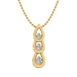 0.07 Carat Diamond 3-stone Journey Pendant Necklace in Gold (Silver Chain Included) - IGI Certified