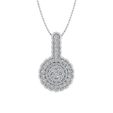 1/3 Carat Diamond Cluster Pendant Necklace in Gold (Silver Chain Included) - IGI Certified