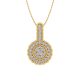 1/3 Carat Diamond Cluster Pendant Necklace in Gold (Silver Chain Included) - IGI Certified